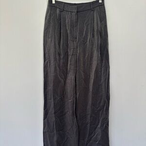 Maeve Anthropologie NWT Wide-Leg Dress Trousers dark gray shimmer metallic sz 4